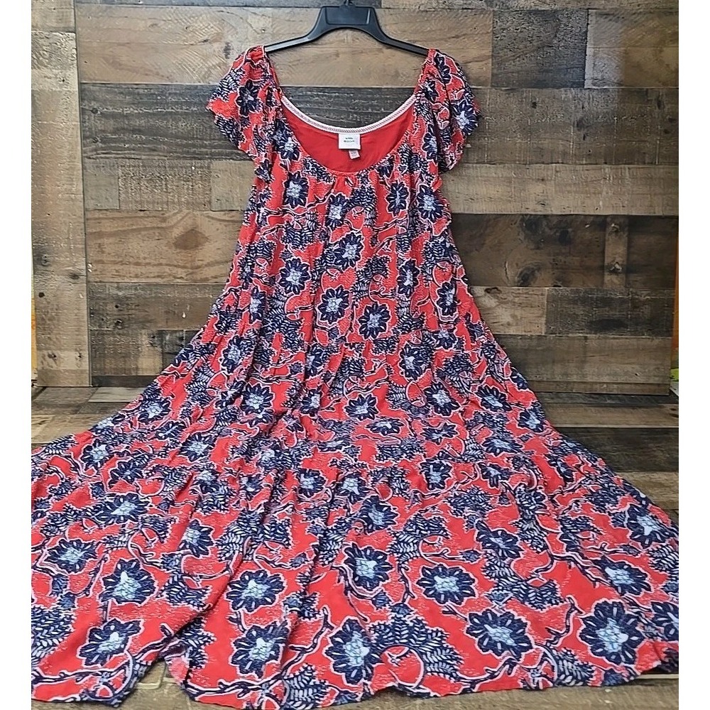 Knox Rose Tiered Floral Midi Dress Womens XXL Pockets Lined Cottagecore Romance